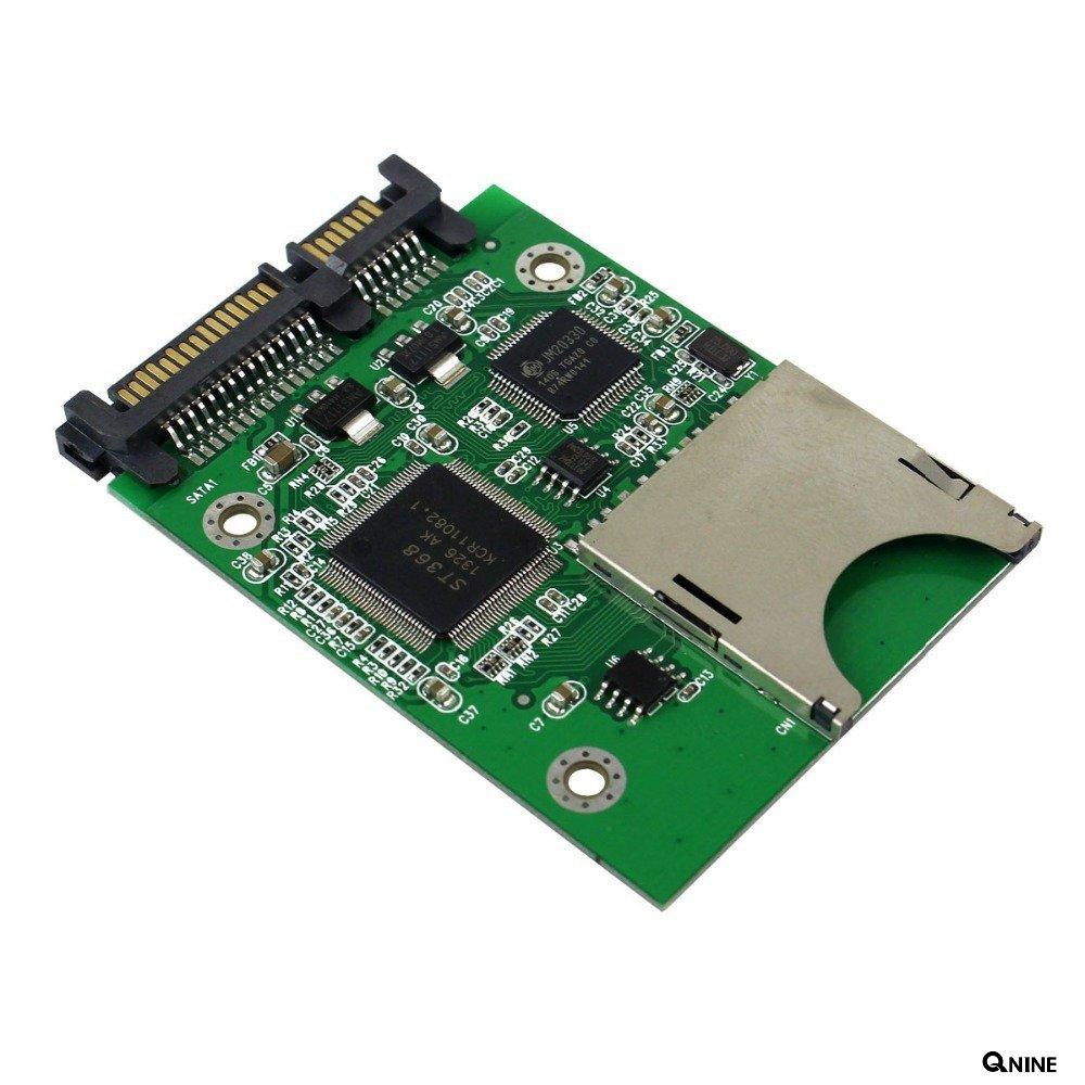 QNINE SD SDHC Secure Digital MMC Memory Card to 7+15P SATA Serial ATA Converter Adapter
