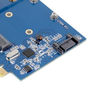 QNINE mSATA Mini PCI-E SATA 3.0 SSD & SATA 3.0 Combo Extender to PCI-E PCI Express Card 6.0Gbps