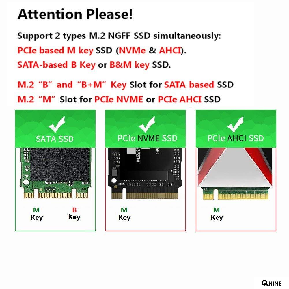 22110 2280 2260 2242 2230 to PCI-e 3.0 x4 Host Controller Expansion Card with Low Profile Bracket for PC Desktop B Key or M.2 SATA SSD M.2 NVME SSD GODSHARK Dual M.2 PCIe Adapter M Key 