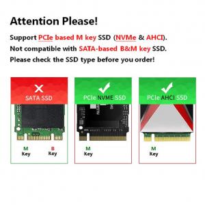 QNINE NVME PCIe Adapter, M.2 NVME SSD to PCI Express 3.0 x4 Host Controller Expansion Card with Low Profile Bracket, PCIe NVME Adapter for PC Desktop, Support 2230 2242 2260 2280 